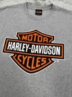 Harley Davidson T-shirt Mens 2xl Xxl Gray Biker Tee Logo Las Vegas Nevada Orange
