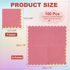 1 Set Scalloped Cocktail Napkins With Gold Foil 100pcs  5 X 5 Inch  Pink 