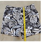 Members Mark Mens Black White Tropical Floral Resort Swim Trunks Size L 36-38