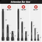 Workpro 9pc Impact Socket Driver Extension Bar Set 1 4  3 8  1 2 Drive Extension