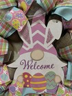 Farmhouse Gnome Bunny         Easter Burlap Deco Mesh Welcome Wreath 22 X 22 Awesome