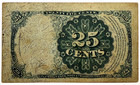 Fr  1308 Fifth Issue 25 Cents Walker Portrait Us Fractional Currency Note
