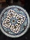 Vintage Turkish Kutahya Art Pottery Hanging Plate Hand Painted 7     Collectible 