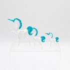 Set Of 3 Vintage Miniature Hand Blown Glass Crystal Unicorn Horse Figurines