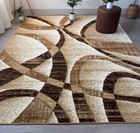 Large Contemporary Area Rugs Carpet Living Room Rugs 5   x7     Beige brown