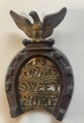 Antique Cast Iron Horseshoe Trivet Home Sweet Home Eagle
