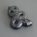 Carved Gemstone Crystal Black Obsidian Snake Figurine Animal Statue Decor 2  