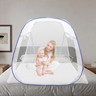 Blue Bed Canopy Mosquito Net Queen Size 5 9ft Wide Full Bottom Protection Breath