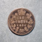 1896 Canada 10 Cents Queen Victoria Silver 925 