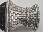 Antique Gorham Sterling Silver Basket Weave Pin Cushion Sewing Holder B4530