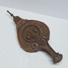 Antique Hand Carved Fireplace Bellows Late 1800s Wood And Leather Art Nouveau