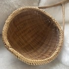 Vtg Wicker Scoop Spoon Ladle Whittled Rustic Farmhouse Wood Handle Woven Basket