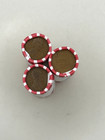 Tightly Crimped White Bank Wrapped Rolls Of Old Wheat Pennies