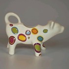 Cow Creamer Pitcher Porcelain Retro Dots Coffee Bar Kitchen Farmhouse Cottage 