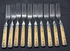 20 Antq Landers Frary   Clark Universal 1890 Civil War Cast Pewter Bone Flatware