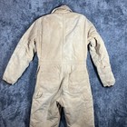 Carhartt Coveralls Mens L-xl Beige Duck Canvas Insulated Quilt Lined Usa