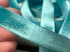Vintage Velvet 5 8  Ribbon Rayon Teal 1yd Made In France