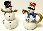 Oneida Kitchen  winter Buddies  Snowmen Ceramic Covered Sugar   Creamer Set New