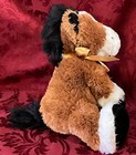 Shining Stars Russ Black  Brown   White Horse Plush Stuffed Animal Pre-owned