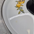 Mushroom Enamel Pot Lid Replacement 7 Inch White Vintage