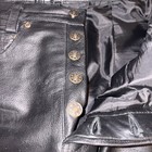 Genuine Biker  Leather Men   s Button Fly Pants   free Shipping   