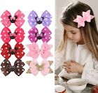 12  Pcs 4  Girls Grosgrain Ribbon Boutique Hair Clip Hair Bows For School Girls