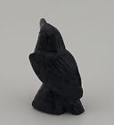 Black Onyx Hand Carved Raven Bird Crow Figurine Peru 1   