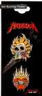 Metallica Burning Logo  Skull  Flower Official 3 Pin Badge Set  rare Promo Foil 