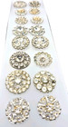Vintage Rhinestone Button Lot 16 Pcs  Assorted Styles Sizes Single Shank Lot  1
