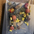 Bag Of Miscellaneous Trade Beads  Antique Two New  60 Misc  Glass  Metal  Etc
