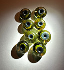 Lot Of 8 Green Glass Lampwork Beads For Jewelry Making   Crafts