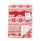 Hudson Baby Unisex Baby Plush Mink And Sherpa Blanket Red Fair Isle One Size
