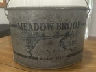 Rare Vintage  Meadowbrook Galvanized Oval Minnow Bucket  Complete Original