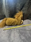 Brown Horse Plush Stuffed Animal  Soft  Fao Schwarz Laying Down