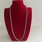 4mm 24 Inch Stainless Steel Rope Chain Necklace Silver Tone Lobster Clasp Unisex
