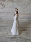 Vintage Porcelain Bride And Groom Wedding Cake Topper Brown Hair Japan