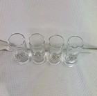 Set Of 4 Shot Glasses Sliver Tone Fleur-de-lis Design 2oz  Each Barware