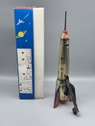 Vintage Tin Toy - Interkosmos Holdraketa - Gold Space Rocket With Original Box