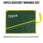 2pcs Tool Pouch  Roll-up Storage Bag For Hand Tools   Wrenches metric 12 Pockets