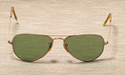 Vintage 1940s 50s B l Ray-ban Aviator Sunglasses Gold Filled Green Glass Lens