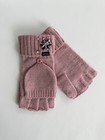 Victoria s Secret Logo Snowflakes Sparkle Convertible Mittens Gloves Dusty Rose