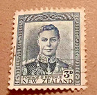        new Zealand 1938 3d Blue   King George Vi   Stamp Used cancel    