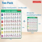 Lookveet Guitar Chord Chart Poster For Beginner And Portable A4 Laminated Chords
