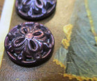 Set Of 4  Antique  Vintage 5 8  French Metal Victorian   Buttons  Pink Tint