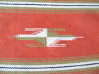 Vintage Small Chimayo Weaving In 1950s Colors  Pink  Black  Gray-brown