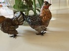 Rare Antique Set Austrian Vienna Cold Painted Bronze Figure Chickens 2     Rare