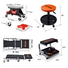 Mechanic Stool Creeper Seat 300 250lb Rolling Shop Stool With Tool Trays