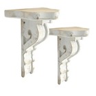 Vintage Shabby Wood Corbels Shelf Brackets Antique Wood Corbels Pair