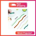 6pcs Wavy Glass Straws Shatter Resistant  Reusable Cute Glass Straws  Colored St
