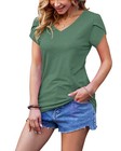 Women s T Shirt Petal Sleeve V Neck Tees Summer Tops  variety Sizes And Colors 
